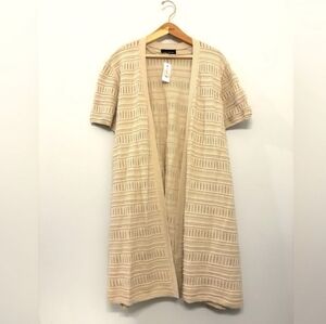 Lane Bryant Cream Open-Front Sweater